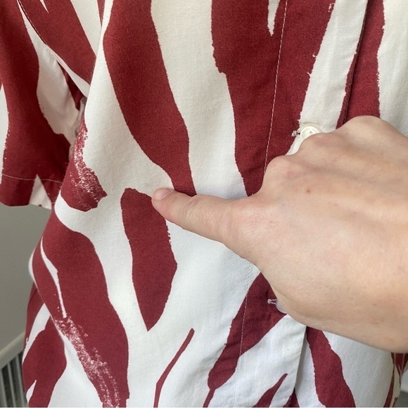 ANINE BING Benji Zebra Print Button Down Short Sleeve Top XS - Picture 5 of 11